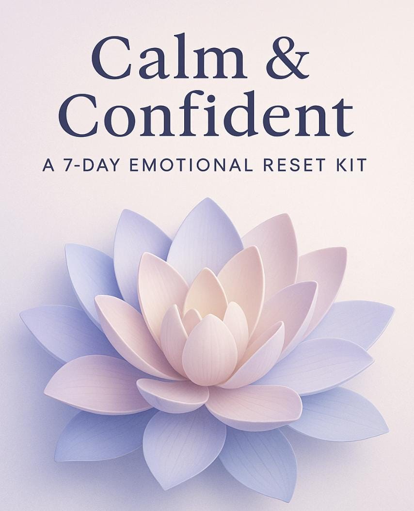 Calm & Confident: A 7-Day Emotional Reset Kit for Moms – Printable Journal and Affirmation Guide