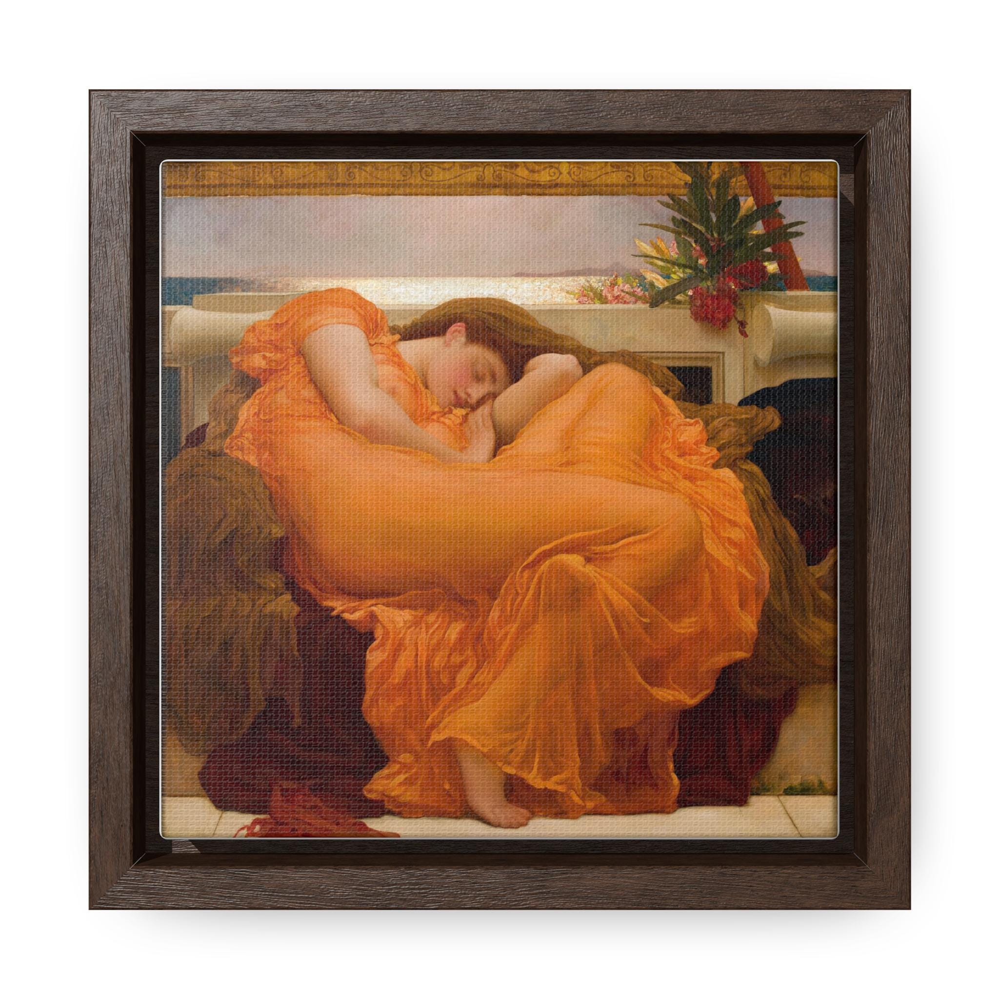 Canvas Wraps, Flaming June Artwork, Wall Decor Print, Square Frame Gallery Prints, Home Decor Gift Idea