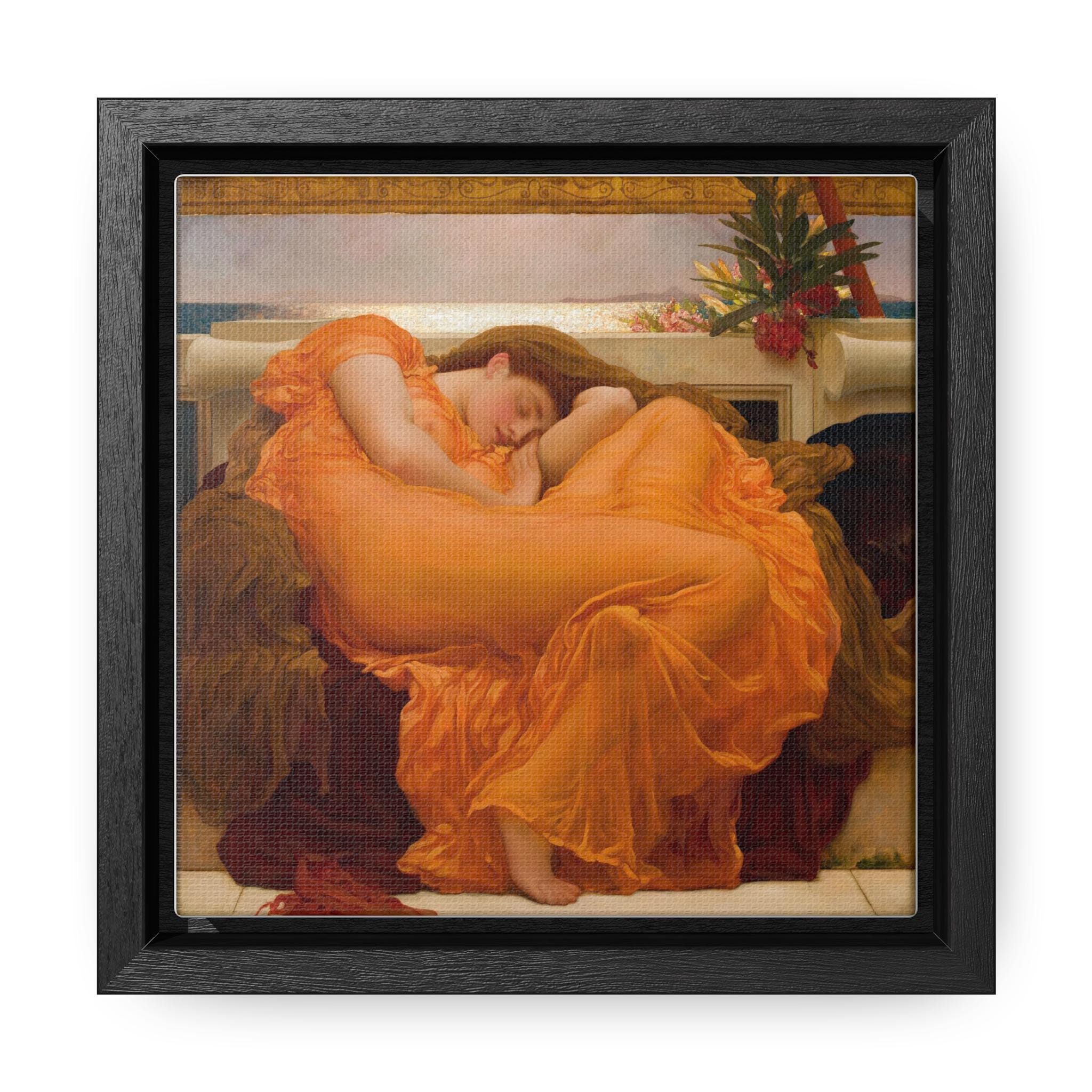 Canvas Wraps, Flaming June Artwork, Wall Decor Print, Square Frame Gallery Prints, Home Decor Gift Idea